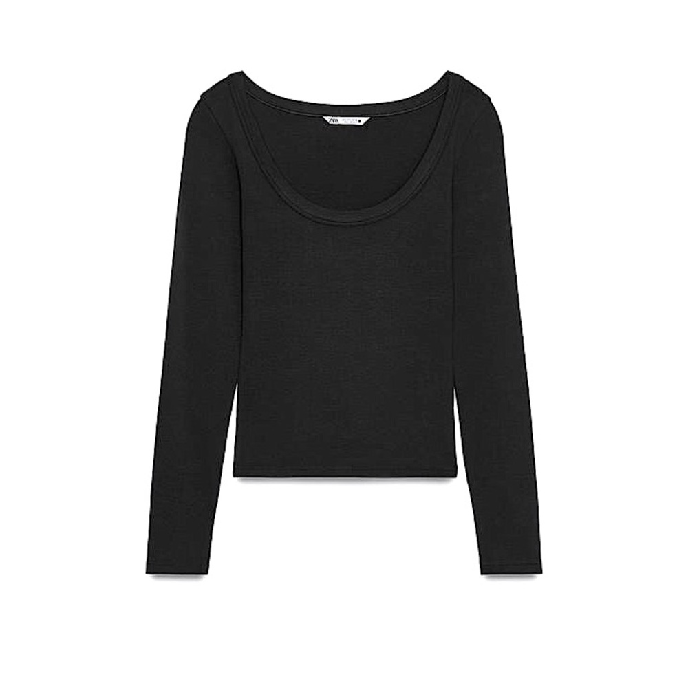 Zara Ribbed Long Sleeve Tee